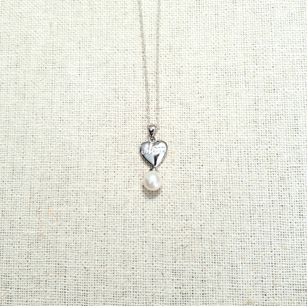 Vantel Pearls Etched In Love Necklace